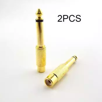 2 шт. 6,35 мм 1/4 штекер моно-штекер до 6,5 мм RCA гнездо аудио AV-адаптер разъем TS звуковой микшер позолоченный