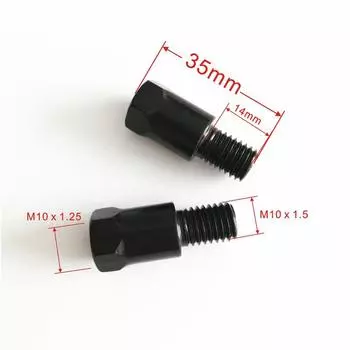 2 шт. адаптер для зеркала M10 M10x1,5 M10x1,25 универсальный черный адаптер зеркала заднего вида для мотоцикла болт стальной металл для BMW