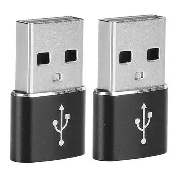 2 шт. адаптер из алюминиевого сплава TypeC к USB для зарядки, синхронизации передачи данных(красный ) чёрный