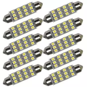 2 шт. автомобильный купол 12 3528-SMD светодиодная лампа для интерьера гирлянда 42 мм белая