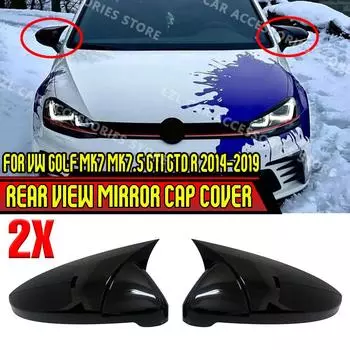 2 шт. боковое крыло зеркала заднего вида, накладка для VW Golf 7 MK7 7,5 GTI GTD GTE R для Touran 2013-автомобильные аксессуары Gloss Black