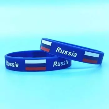 2 шт. браслет с флагом России для мужчин и женщин спортивный силиконовый браслет дружбы с резинкой Российская Федерация браслет аксессуары 2pcs