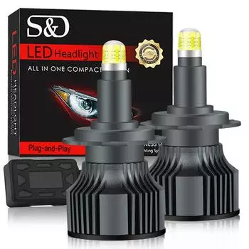 2 шт. CSP H7 LED 20000LM H1 HB3 9005 HB4 9006 H8 H11 Светодиодные фары 9012 HIR2 8 сторон 360 градусов Авто проектор налобный фонарь 12 В 6500 К 9006 HB4