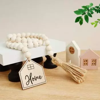 2 шт. Деревянные подвесные украшения для дома Деревянная веревка DIY Украшение для проживания в семье Комната