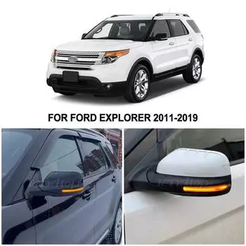 2 шт. динамический указатель поворота зеркала с крылом для Ford Explorer 2011-2016 2017 2018 последовательные лампы светодиодный индикатор мигалка Dynamic yellow