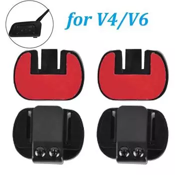 2 шт для EJEAS V6 Pro V4 PLUS(3,5 мм разъем) Монтажный зажим Двусторонняя лента Основание мотоциклетного шлема Гарнитура Bluetooth Интерком