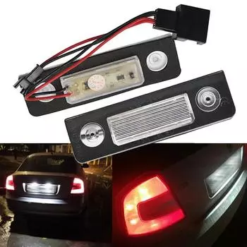 2 шт. для Skoda Octavia 2008-2013 1Z A5 Facelift Roomster 5J 2006-2010, светодиодные фонари для номерного знака, автомобильные лампы для тегов
