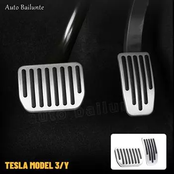 2 шт. для Tesla Model 3 Model Y 2022, автомобильные педали акселератора, тормоза, противоскользящие накладки, авто красный