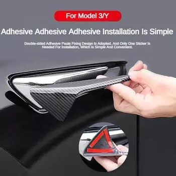 2 шт. для Tesla Model 3 YSX Body Kit ABS Carbon Fibre Автомобильная боковая камера защитные чехлы декоративная наклейка 2017-2025 Инструмент amagi матовый черный