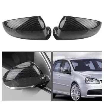 2 шт. для VW Golf 5 MK5 Jetta 2006-2011 боковое крыло зеркала чехол автомобиля зеркало заднего вида Carbon Fiber