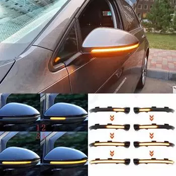2 шт. для VW Golf 7 MK7 7,5 GTI R Sportsvan Touran L II светодиодный динамический указатель поворота, повторитель, индикатор бокового зеркала Left and Right