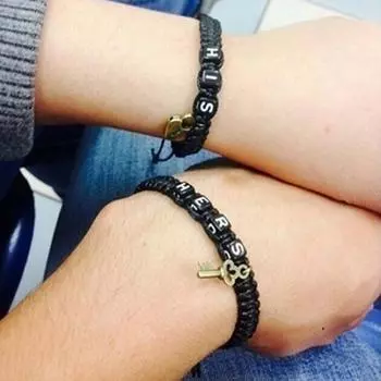 2 шт., ее парные браслеты с косой, подарочные брелки для влюбленных, браслеты