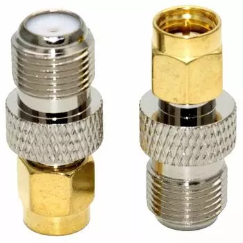 2 шт. F-типа SMA-F дюймовый-штекер-гнездо прямой F-разъем в SMA-конвертер