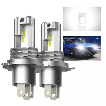 2 шт. H4 9003 светодиодные фары дальнего/ближнего света с шиной Canbus для Honda VW Toyota H4 светодиодные лампы для мотоцикла H4 фары серебряный