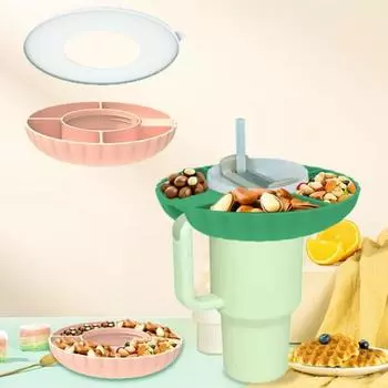 2 шт./компл. чашка для ледяного бара с крышкой поднос для закусок пищевой силиконовый поднос для закусок с фруктами для автомобильных чашек на 40 унций 30 унций baby голубой
