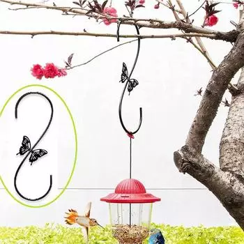 2 шт. крючки для кормушек, крючки для цветочных горшков, устойчивые к ржавчине, крючок для кормления садовый чёрный