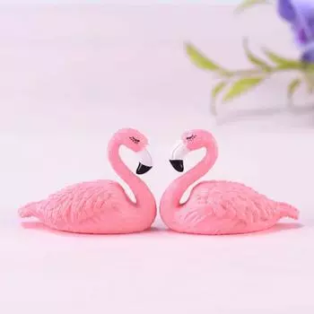 2 шт. Милая модель птицы фламинго, украшение для дома, ПВХ, настольное украшение, подарок