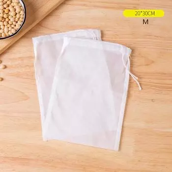 2 шт. многоразовые пакеты для молока с орехами, нейлоновый фильтр-мешок, фильтр для еды, сыра, йогурта, кухонный тонкий сетчатый фильтр, кухонные аксессуары S