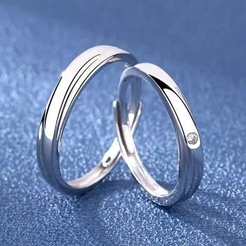 2 шт. модные серебряные обручальные кольца с цирконом для женщин, открытые регулируемые роскошные ювелирные изделия для пар, сердце, геометрические подарки на палец