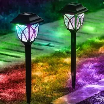 2 шт. наружные солнечные светильники IP65 водонепроницаемые не требуют проводки автоматическая зарядка с датчиком освещенности наружное ландшафтное освещение солнечные лампы White Light.