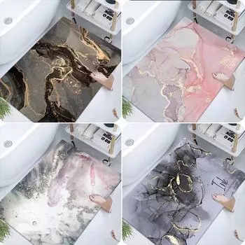 2 шт. Nordic Luxury Bronzing Marble Diatom Mud Коврик для пола в ванной комнате Впитывающий коврик для двери 40*60cm
