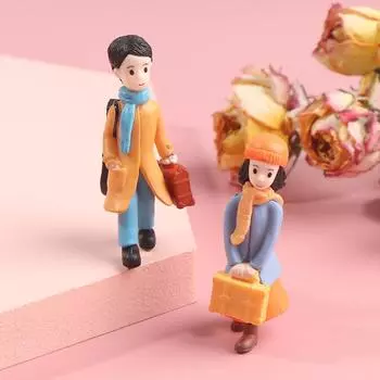 2 шт. парной куклы игрушечная модель кукольное украшение миниатюрное домашнее украшение своими руками 2pcs/set