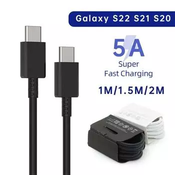 PD 45W USB C кабель для Samsung Galaxy S20 S21 S22 S23 Ultra Note 10 5G 20 A53 A54 сверхбыстрый зарядный USB Type C кабель для передачи данных 1 M чёрный