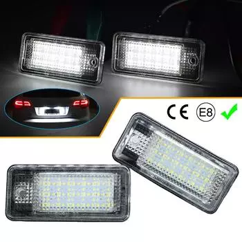 2 шт., подсветка номерного знака автомобиля для A3 A4 A6 A8 S6 Q7 RS4 RS6 Plus, белые задние фонари номерного знака, задняя лампа номерного знака, прямая замена белый