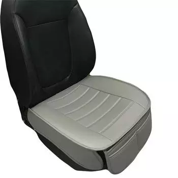 2 шт. Подушка для автомобильного сиденья, Полностью закрывающая края, Чехол-накладка на подушку для переднего сиденья автомобиля, Коврик для автотоваров, Офисное кресло с ПУ кожей (серый)