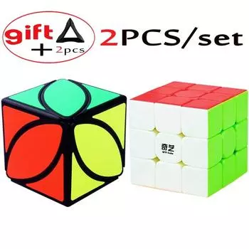 2 шт. QiYi Cube in 1 Warrior W Humic Cub Венгерский трехслойный тонкий QuiYi Mofangge Кленовый лист QuYi Детская игрушка от 8 до 12 лет