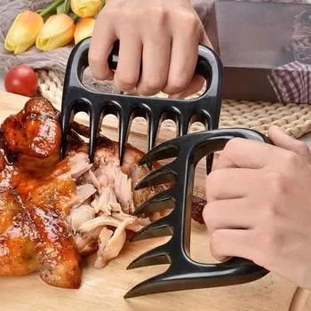 2 шт., разделитель мяса Bear Claw, вилка для мяса, измельчитель, ручка для барбекю, кухонная вилка для еды, ломтерезка для гриля, кухонные принадлежности