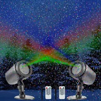 2 шт. Рождественские проекторные огни Рождественский светодиодный проектор RGB Motion Рождественские садовые проекционные огни Водонепроницаемый Рождественский прожектор для улицы 2 Pcs