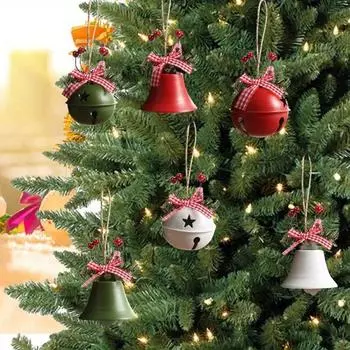 2 шт. Рождественский колокольчик Jingle Bells, металлический колокольчик, украшение на елку, подвеска для рождественских и новогодних вечеринок
