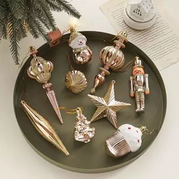 2 шт. розовые и золотые рождественские подвесные украшения пластиковые солдатские подвески рождественские елочные украшения праздничные принадлежности для вечеринок