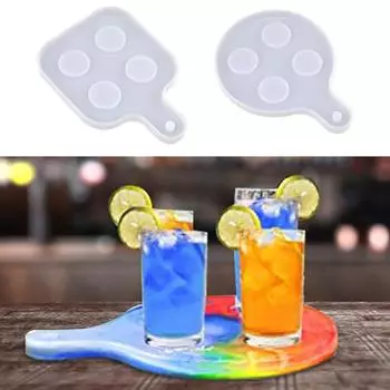 2 шт. ручка DIY Shot силиконовая форма 4 канавки лоток для вина, пива, стакан для напитков, держатель для напитков, эпоксидная смола 2pcs