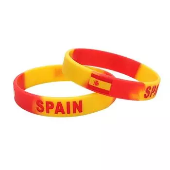 2 шт. силиконовый браслет с флагом Испании Espana спортивный резиновый мотивационный браслет для мужчин и женщин эластичный браслет аксессуары 2pcs