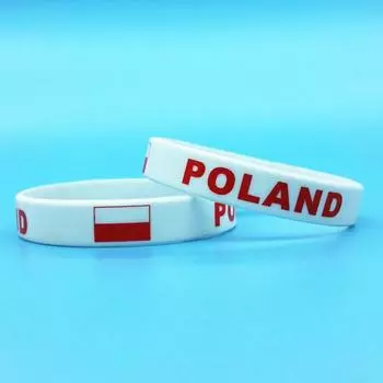 2 шт. Силиконовый браслет с флагом Польши, спортивный браслет с резиновой лентой, ремешок на запястье для мужчин и женщин, эластичный браслет для баскетбольных футбольных болельщиков, аксессуары 2pcs