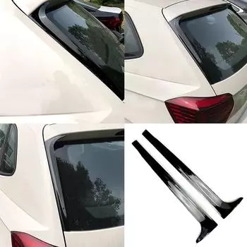 2 шт. спойлер на заднее окно и крылья для VW Polo MK6 2018 ABS глянцевый черный боковой автомобиль декоративный экстерьер
