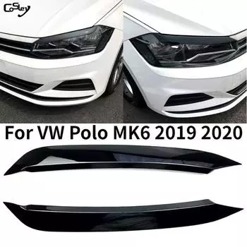 2 шт. спойлер на заднее окно и крылья для VW Polo MK6 2018 ABS глянцевый черный боковой автомобиль декоративный экстерьер