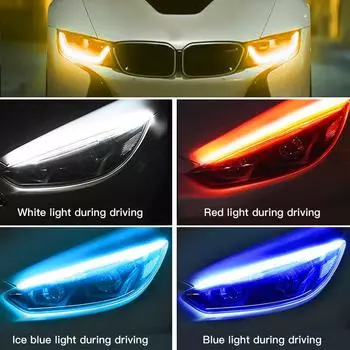 2 шт. светодиодные дневные ходовые огни для автомобиля DRL, гибкие поворотные указатели, автомобильные аксессуары, автомобильные фары 12 В, инструменты, новые 30cm