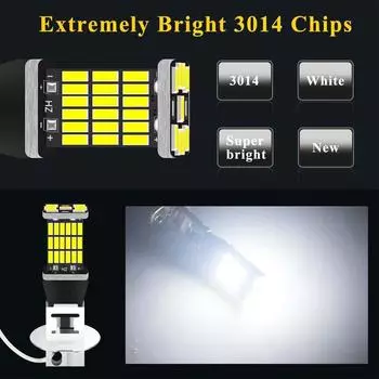 2 шт. светодиодные противотуманные фары H1 LED H3 LED 4014 чипы 45SMD лампы линзы лампы 12 В автомобильные лампы супер яркие фары для вождения DRL авто лампы 3000 K&H1 белый