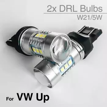 2 шт. T20 7443 W21/5 Вт 6500k светодиодный SMD белый DRL указатель поворота задний фонарь лампы индикаторы для VW Up для Seat Mii белый