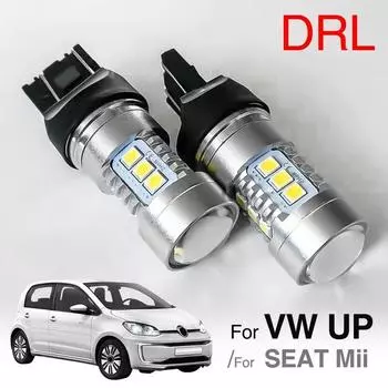 2 шт. T20 7443 W21/5 Вт 6500k светодиодный SMD белый DRL указатель поворота задний фонарь лампы индикаторы для VW Up для Seat Mii серебряный