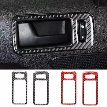 2 шт., углеродное волокно для Ford Mustang 2005-2009, дверная ручка, декоративная рамка, наклейка, наклейки для салона автомобиля LHD чёрный