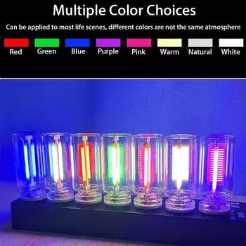 2 шт USB автомобильный салонный светильник Wilress Neon Atmosphere Night Light в стиле ретро, сенсорная светодиодная лампа в форме стеклянной бутылки теплый белый