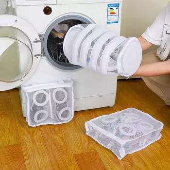 2 шт. утолщенный мешок для мытья обуви, ленивые противодеформационные бахилы, сетчатый мешок для машинной стирки обуви, сетчатый мешок для подвешивания и сушки 30*36*12cm