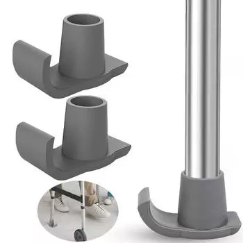 2 шт. Walker Ski Glides Установка без инструментов Walker Glide Ski Прочный универсальный чехол для ног-планера Сменные скользящие колпачки Нескользящая подставка для ног серый