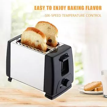 2 Slices Double Side Baking Toaster Automatic Cooking Toasters Fast Heating Stainless Steel Wide Slot Kitchen Cooking Appliances us светло-серый