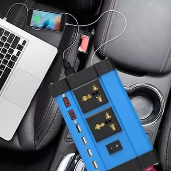 2 USB 3.6A Цифровой дисплей DC 12V к AC 220V 110V Автомобильный инвертор 4000 Вт Инвертор Преобразователь напряжения Конвертер LED для автомобиля дома