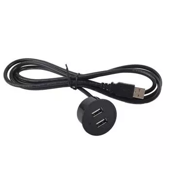 2 USB-разъема для зарядки с кабелем 1,5 м, встроенная установка 5 В 1 А, многоцелевой для мобильного телефона
